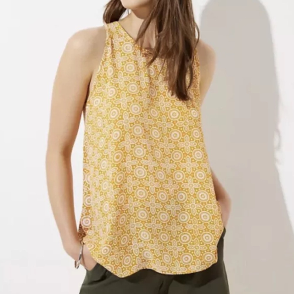 Sleeveless Yellow Printed Halter Top